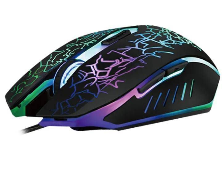 เมาส์เกมมิ่งแบบมีสายแบบออปติคอลพร้อมไฟแบ็คไลท์ RGB